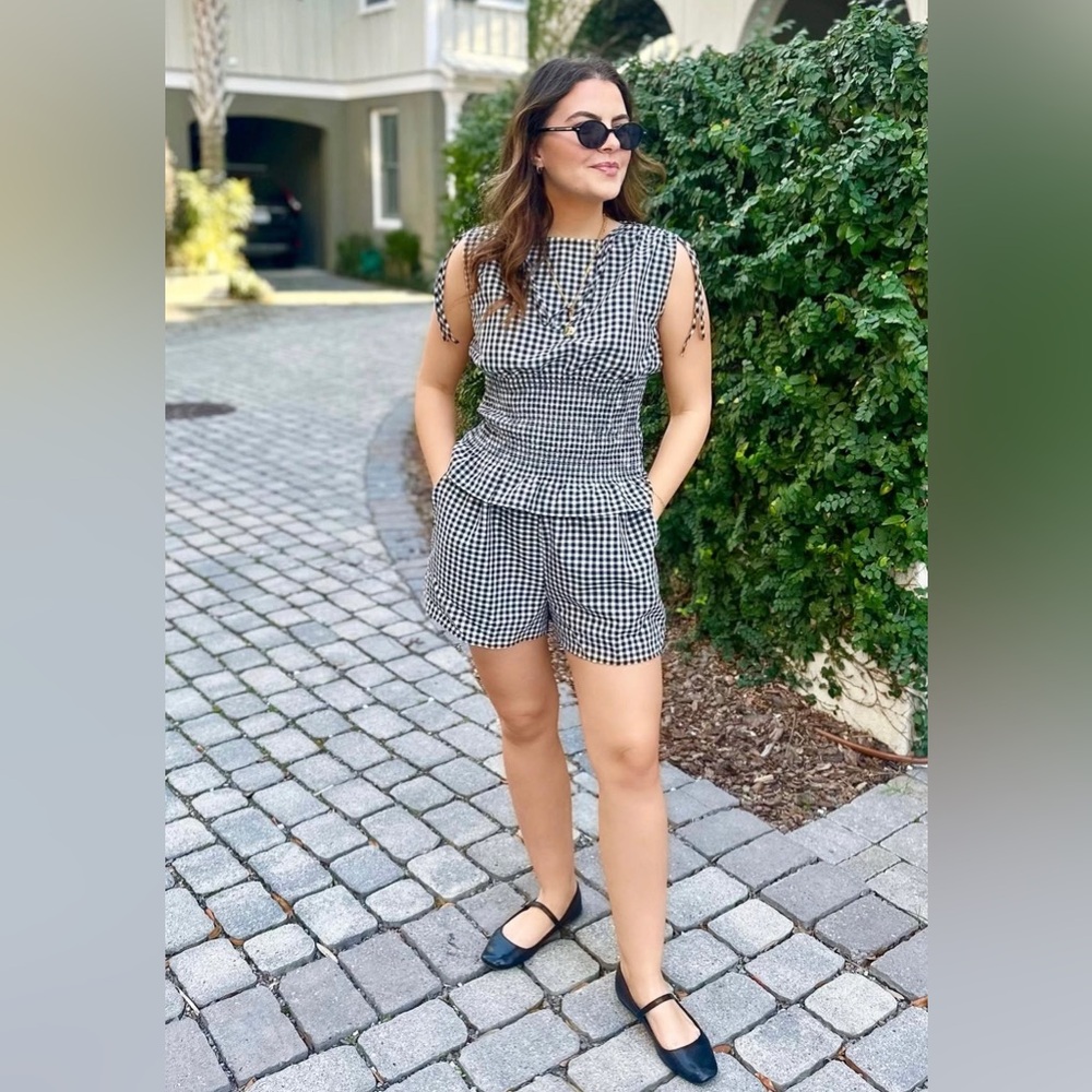 Chic Black and White Gingham Set